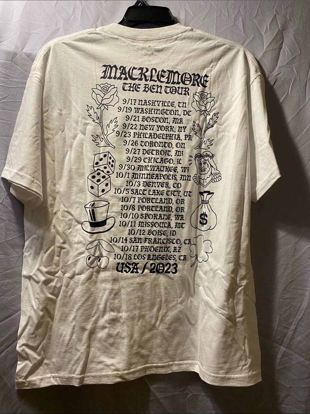 Ben Sherman Cream Short Sleeve Backprint Tee with Black Graphics